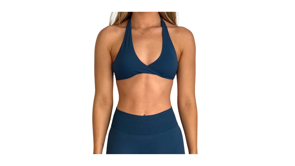 Twist Bra in Navy